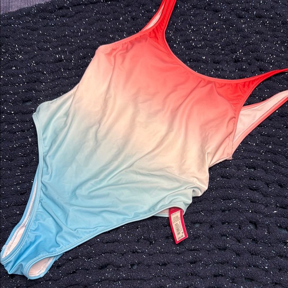 Xhilaration Blue and Pink One Piece Swimsuit Gradient Design